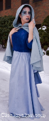 Skirt:K358, Skirt Color:Light Blue, Skirt Style:Long Asymmetric<br>Light Blue<br>Shimmer/Wood<br>pattern<br>(watermark fabric), Fiber:Moire Taffeta, Length:35"-42", Waist:40".