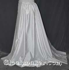 Skirt:K360, Skirt Color:White gold, Skirt Style:Long A Line, Fiber:Polyester Antique Satin, Length:49", Waist:45".