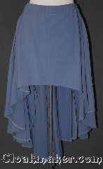 Skirt:K363, Skirt Color:Blue, Skirt Style:Short Asymmetric, Fiber:Washed Wool, Length:16" - 34", Waist:42".