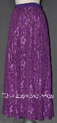 Skirt:K367, Skirt Color:Purple, Skirt Style:Long Asymmetric<br>Purple Lace<br>no lining, Fiber:Polyester Lace, Length:31" - 53", Waist:42".