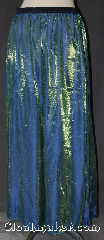 Skirt:K368, Skirt Color:Blue/Green Shimmer, Skirt Style:Long A Line<br>Solid Blue/Green<br>Shimmer with Navy<br> blue elastic waist band, Fiber:Rayon Polyester, Length:48", Waist:43".