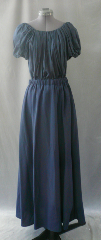 Skirt:K38, Skirt Color:Navy, Skirt Style:Gathered waist, Fiber:Wool Crepe, Length:38", Waist:Elastic 36".