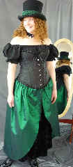 Skirt:K88, Skirt Color:Green, Skirt Style:Split front skirt, Fiber:Acetate Tafetta, Length:41", Waist:27-37".
