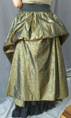 Skirt:K90, Skirt Color:Antique Bronze, Skirt Style:Split front skirt - can be bustled, Fiber:Polyester Tafetta Acetate, Length:49.5", Waist:28-38".