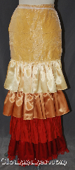 Skirt:KB032, Skirt Color:Fire bustle yellow<br>gold orange red, Skirt Style:4 tier Bustle<br>Machine washable, Fiber:Polyester, Length:up to 44", Waist:Panel 16".