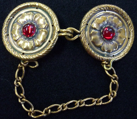 Filigree Diamond Floral with red clasp