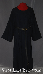 Robe:R309, Robe Style:Monks Robe with coin pouch, Robe Color:Off Black Onyx, Front/Collar:Round neck, Fiber:100 % Light Weight Wool, Neck:24", Sleeve:40", Chest:Up to 60", Length:56", Height:Up to 5' 8", Note:This light weight off black onyx<br>monks robe is made of 100% wool<br>and perfect for cool indoor events.<br>The robe can be hemmed<br>to desired length.<br>A rope belt is included with the<br>option of a leather belt<br>for extra $45.<br>Dry clean only..