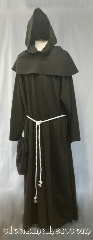 Robe:R427, Robe Style:Monk's Robe, Robe Color:Heathered Greyish Dark Brown, Front/Collar:Closed front, Fiber:100% Wool, Neck:26", Sleeve:39", Chest:64", Length:63", Height:Up to 6', Note:Monk's robe with detached pointed<br>hood cowl, rope belt and pouch<br>Can be shortened at no additional cost.<br>Lightweight, this robe is<br>perfect for summer activities.<br>Machine wash warm on<br>delicate cycle, tumble dry on low..