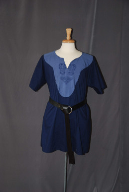 navy/ blue Tunic with medium blue and celtic horse knot embroidery