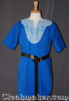 blue Tunic with light blue and celtic horse embroidery